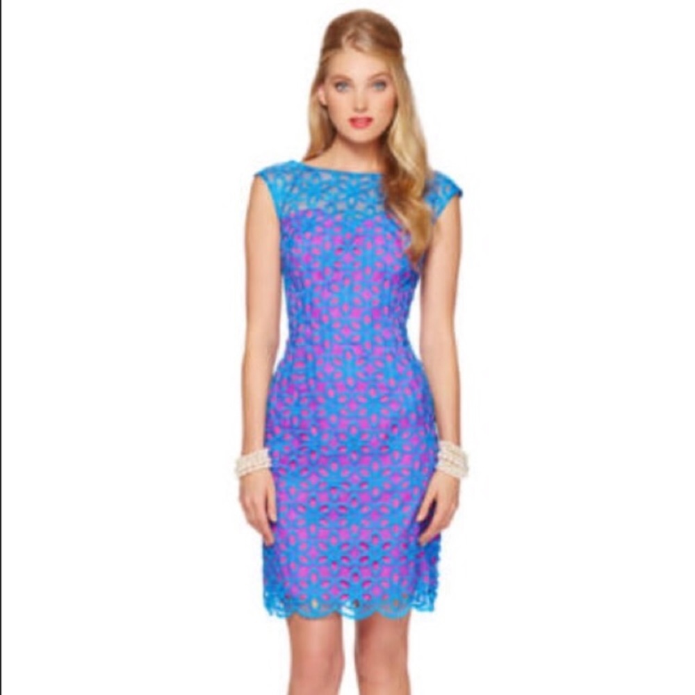 Lilly Pulitzer Blue and pink lace dress